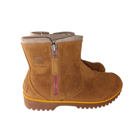 Sorel Shoes - Sorel Meadow Women’s sz 8.5 Tan Brown Zip Waterproof Suede Boots NL2189 287